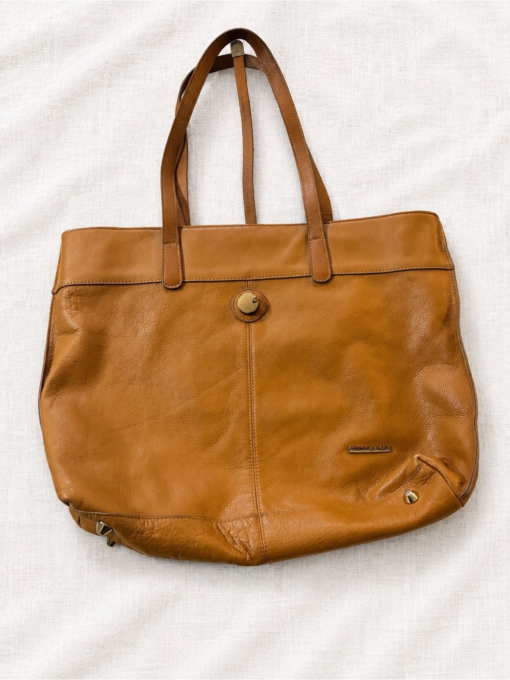 Stella & Max Cognac Leather Tote